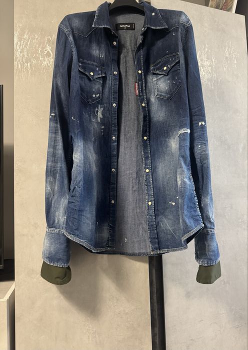 *ОРИГИНАЛНА* Мъжка дънкова риза/дънково яке пролет/есен Dsquared2