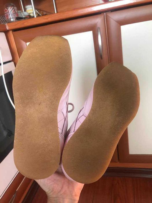 бледо розови кожени маратонки Reebok