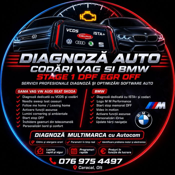 Diagnoză Auto Delphi VCDS ISTA+ | Codări VAG BMW + Update Hărți BMW | Stage 1 DPF EGR OFF