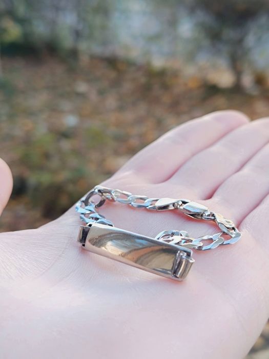 Veche bratara  masiva din argint de 925, FBM