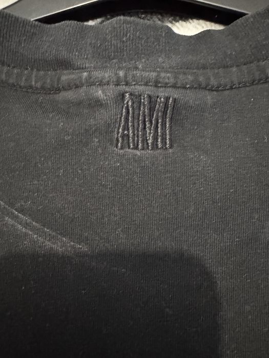 Tricou Ami  (Ami de Coeur) Negru Logo Mare - Mărimea M