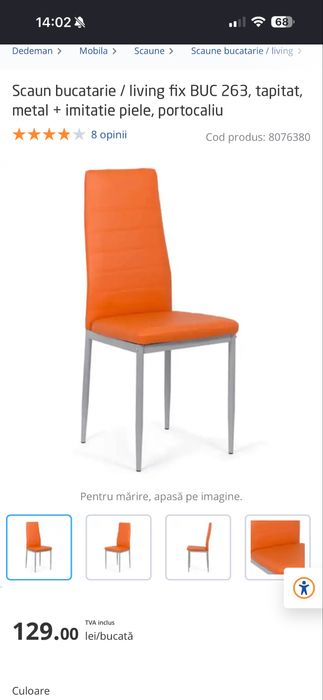 Scaun bucatarie/living tapitat