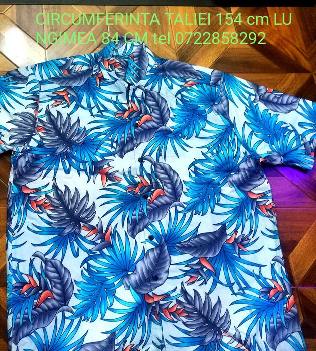 camasa inflorata Hawaii (60) are 154 cm de jur împrejurul burtii lungimea 84 cm