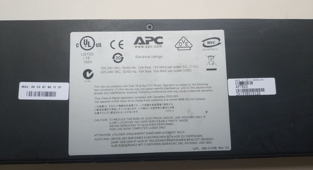 Блок распределения питания APC AP7820