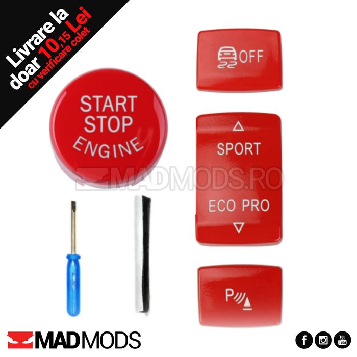 Buton rosu pornire motor, Sport, DSC Off, Parking BMW Seria 1 2 3 4