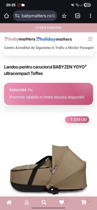 Landou BABYZEN YOYO² ultracompact Toffee