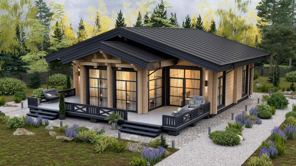 Дом из оцилиндрованного бревна