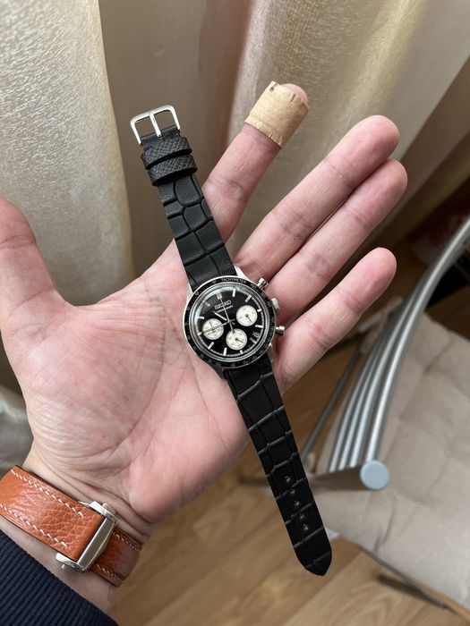 Curea pentru ceas din piele naturala unica lucrata manual