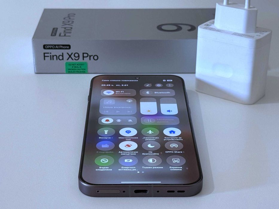 Бартер! 31м.Гаранция! Oppo Find X9 Pro 512/16GB Charcoal (Графитено-Сив) 100% Батерия. + Aдаптер