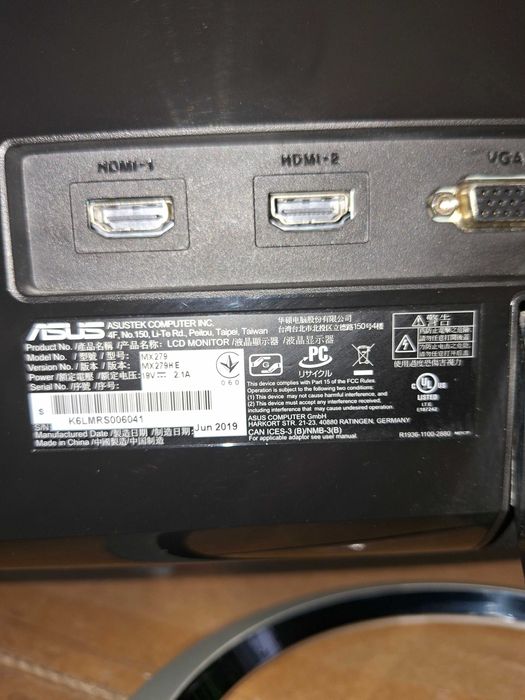 Monitor 27” Asus MX279