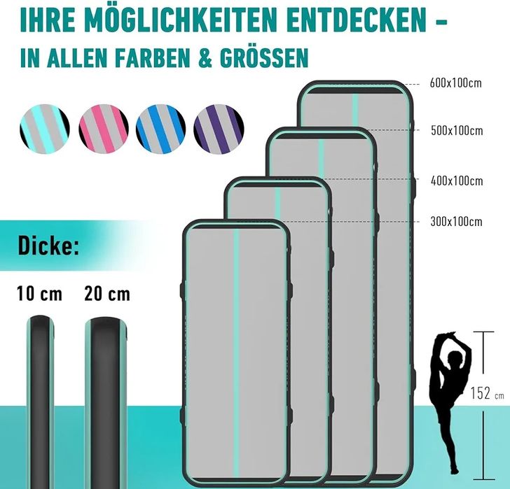 3м Надуваема гимнастическа постелка Beyond Marina Air Track + помпа