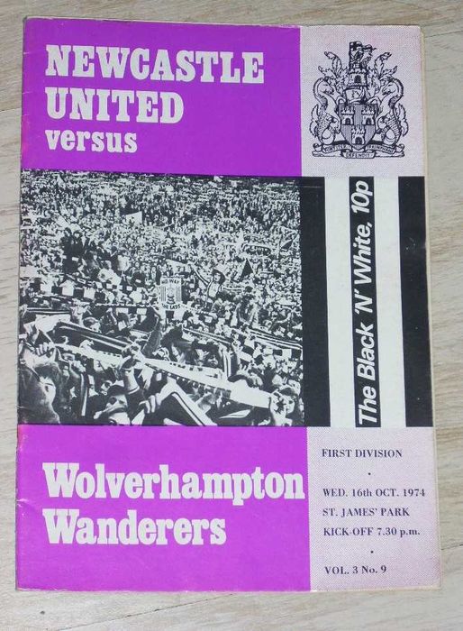 Нюкасъл Юнайтед оригинални футболни програми 1974 Ипсуич Лестър Стоук