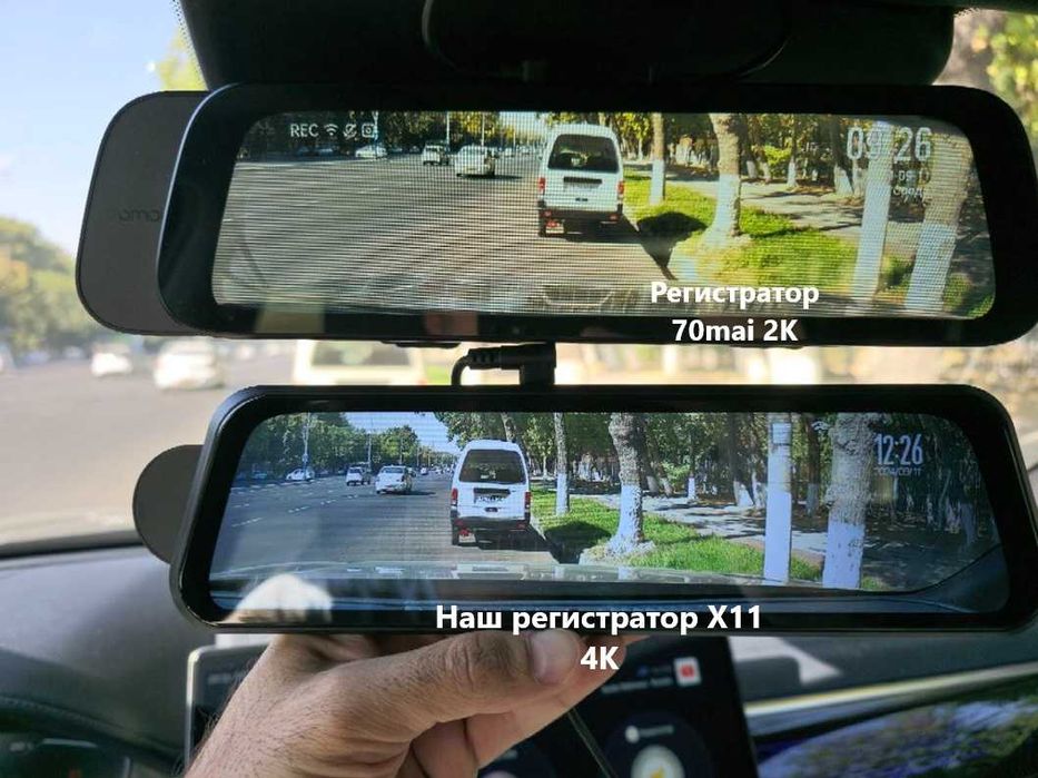 4K полноэкранный автомобильный видеорегистратор зеркало с WiFi