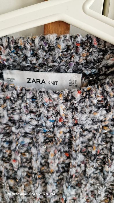 Зара сив пуловер С