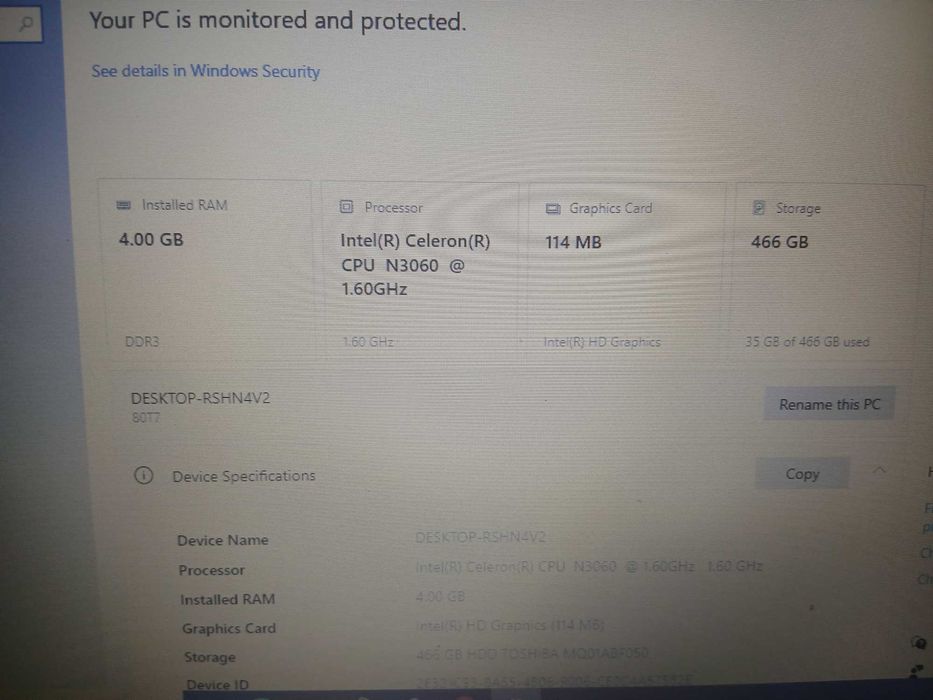 Vand laptop Lenovo Ideapad 110-15IBR
