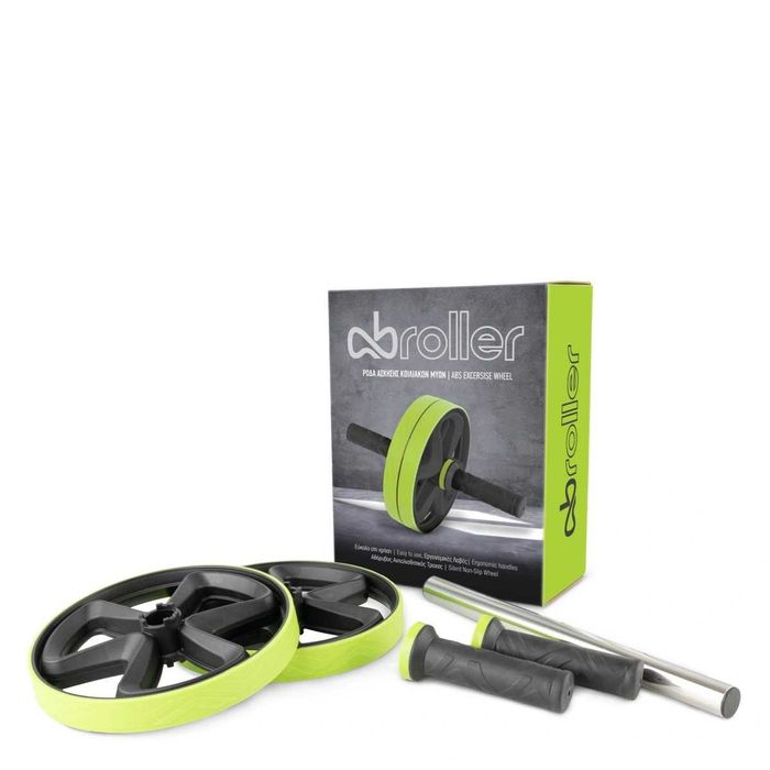 Колело за Корем Amila Ab Roller Black/Green, Фитнес Аксесоар