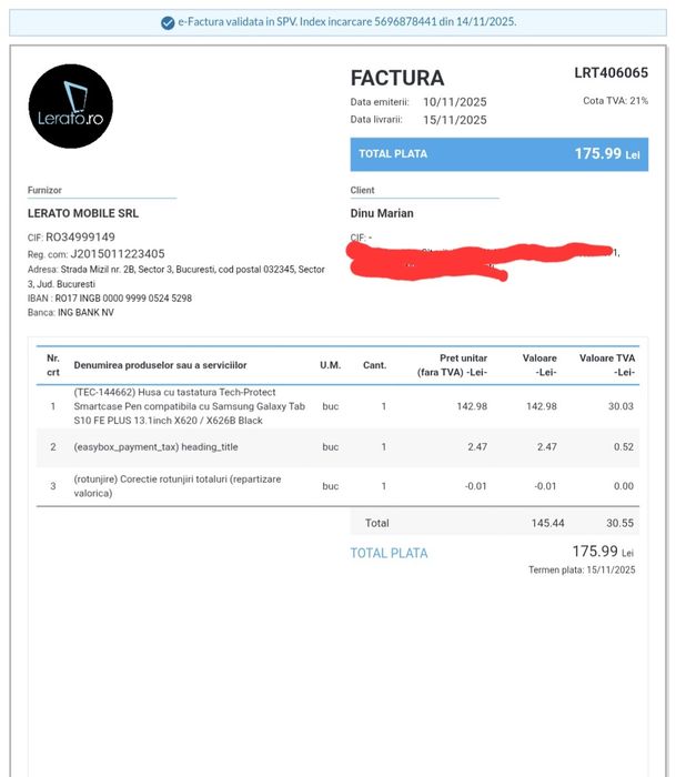 Husă cu tastatura magnetica pentru Tableta Samsung Galaxy Tab S10 FE+