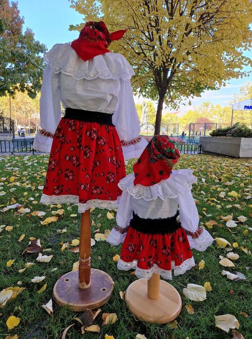 COSTUM POPULAR national traditional romanas ie clop brau traista COPII