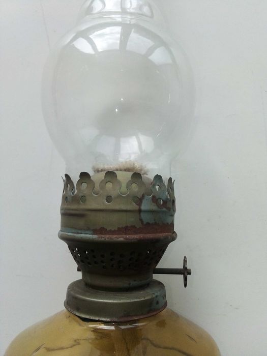 Стара газена лампа, комплект със стъклото.