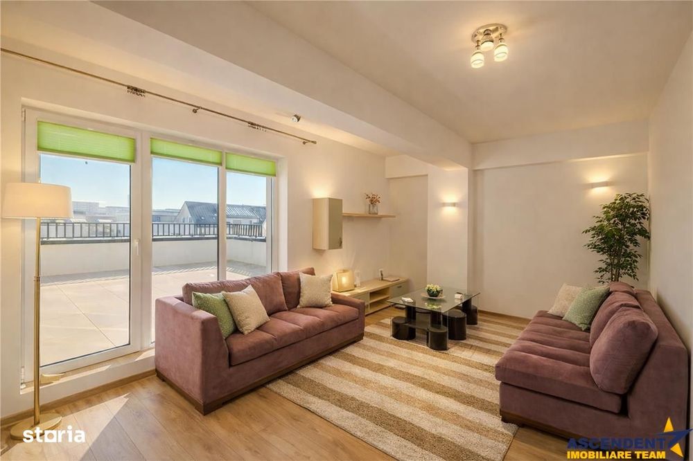 Apartament 2 camere,tip penthouse,mobilat, utilat,2 terase,100mp,Tract