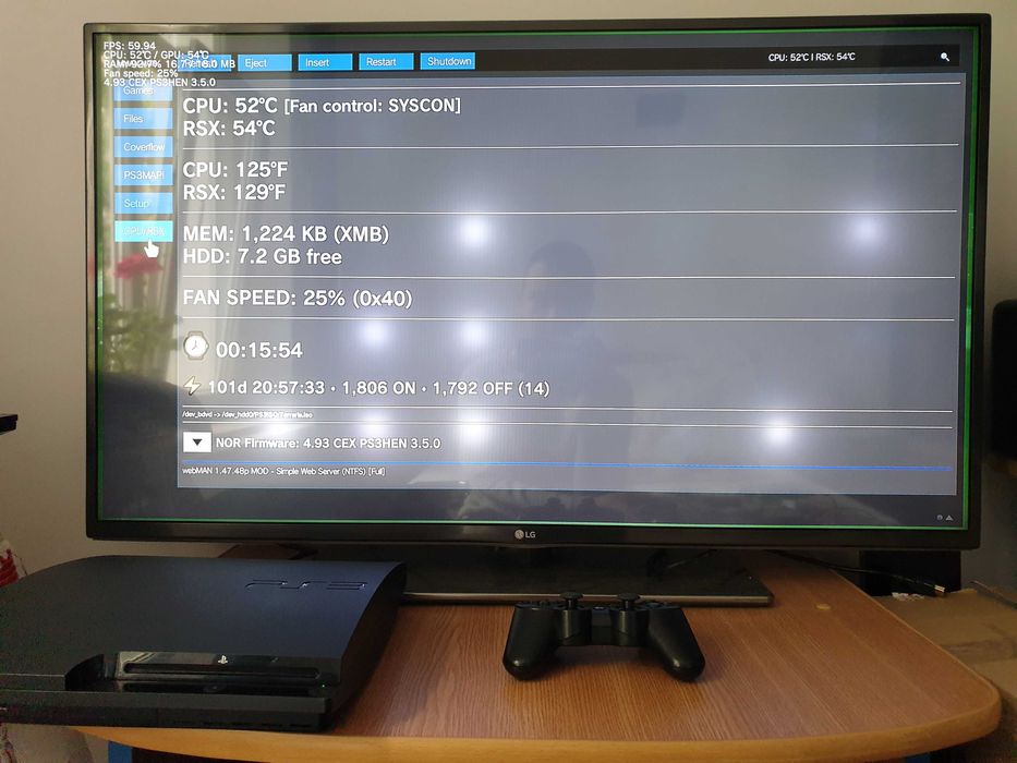 PS3 modat HEN 250 GB + 30 jocuri (GTA V, Red Dead, God of War, NFS)