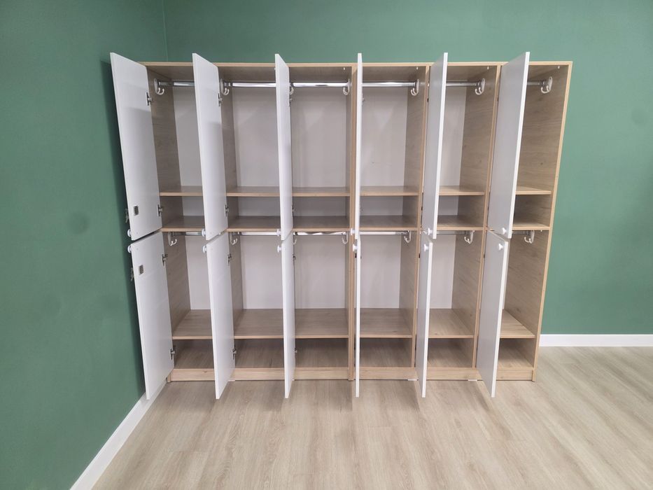 Шкаф локерный на 12 ячеек + обувница (Садик, Фитнес, Офис)