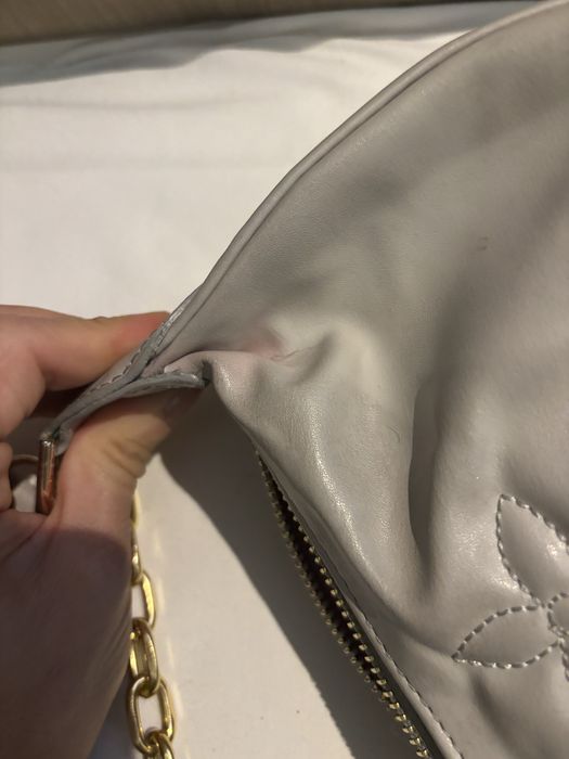 Кожена чанта сива