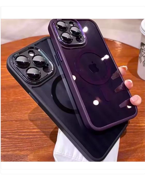 Iphone 13/14/15/16/17/PRO/MAX/PLUS/AIR Husa Magsafe Camera Shild Tran