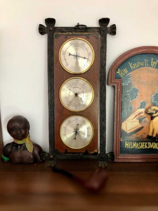 Statie meteo vintage cu higrometru, barometru si termometru