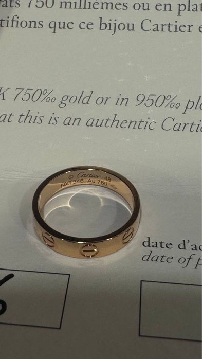 Подлинное кольцо Cartier Love 48 размер