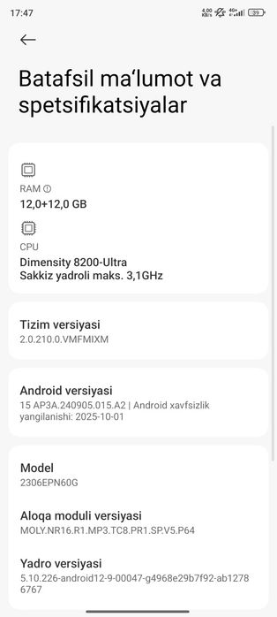Xiaomi 13 t 5G 12+12/256
