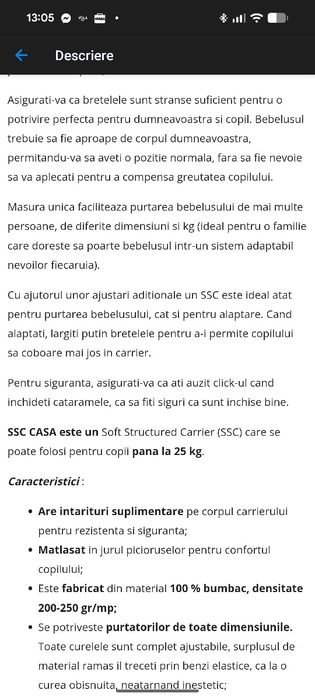 Marsupiu SSC ergonomic  Casa zamfirei