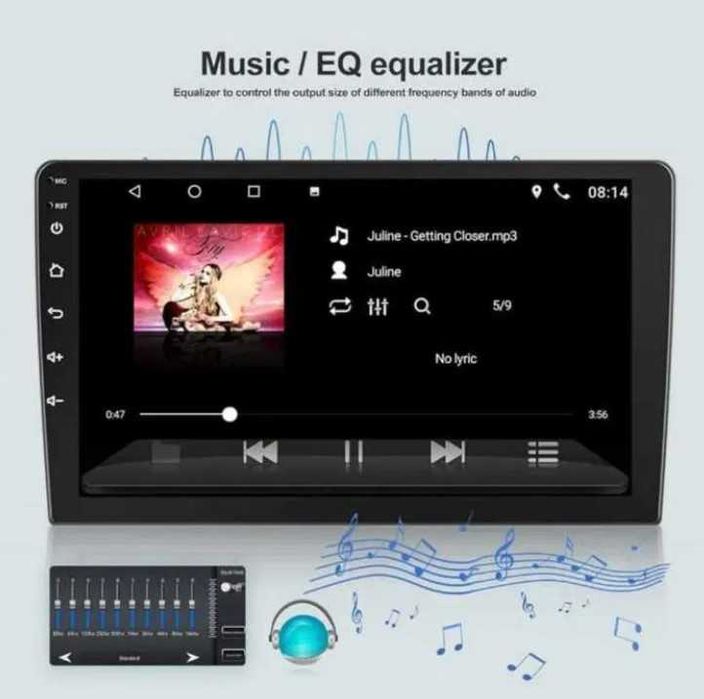 Мултимедия за вграждане 1 Din 10,1 Инча Android 14 Apple carplay  32GB