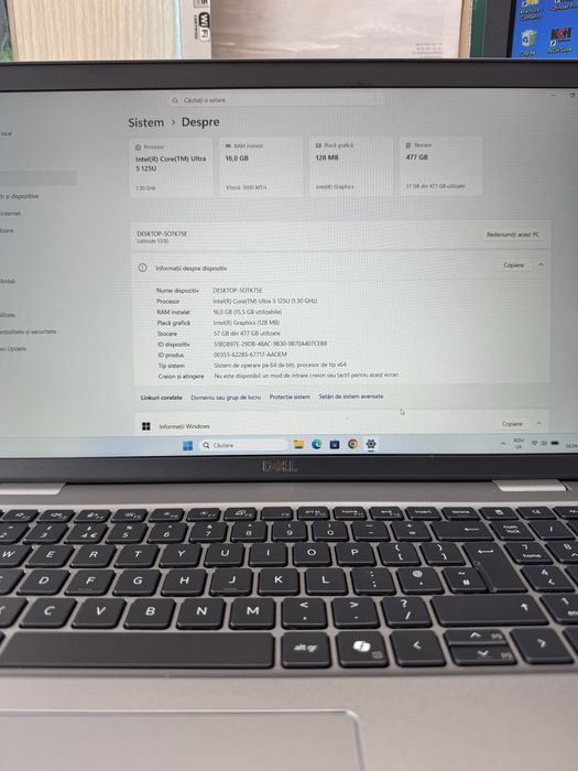 Laptop Dell Ultra 5/ssd512Gb/16Gb ddr5 Nou