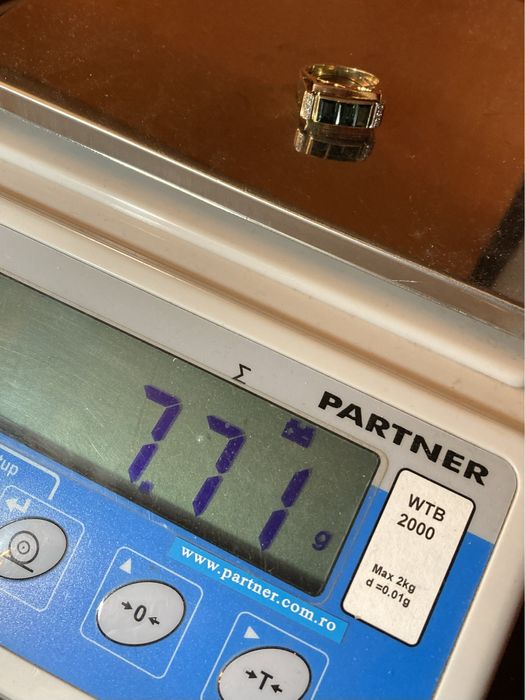 Inel aur cu turmaline si diamante