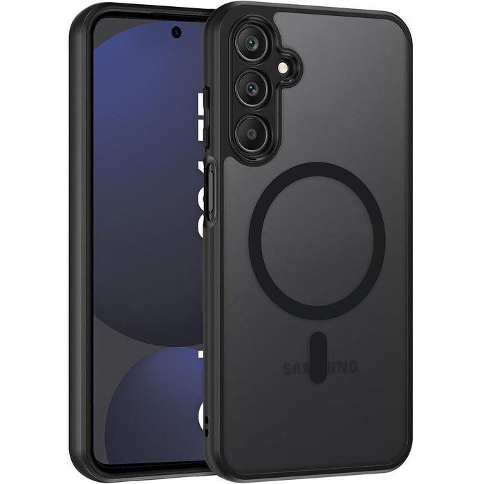 Матов magsafe кейс за samsung galaxy s25+ plus - черен