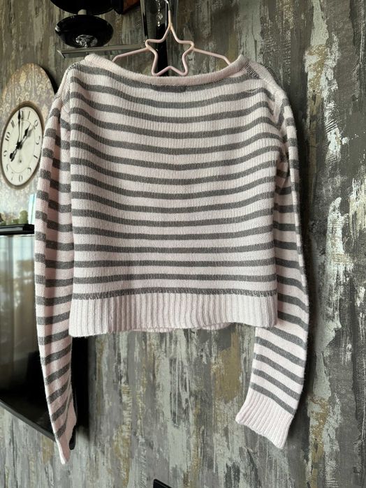Cardigan roz pal cu dungi gri TEX_4-5 ani