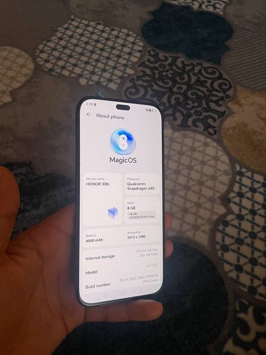 Honor x8b aybi yoq holati urtacha
