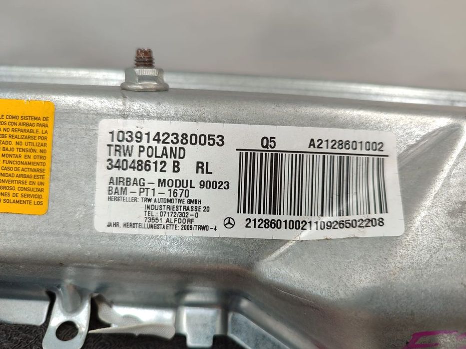 AIRBAG GENUNCHI ȘOFER MERCEDES-BENZ E250 BlueEFFICIENCY (W212) 2009–2016 / COD OEM A2128601002 (5E2)