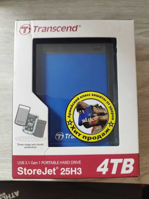 Внешний диск Transcend StoreJet 25H3 4TB — новый