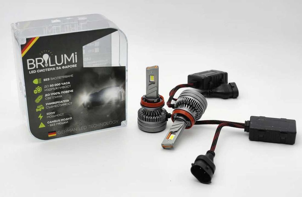 LED крушки H8/H9/H11 BRILUMI Zenith 200W CANBUS 6000K