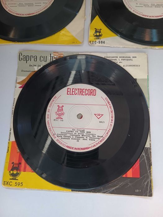 Disc Vinil ,Punguța cu doi bani, Scufita rosie, Capra cu trei iezi,placa pik-up,placi