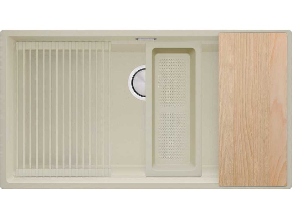 Бежова кухненска мивка за вграждане под плот Прага 90 Level 860 x 470