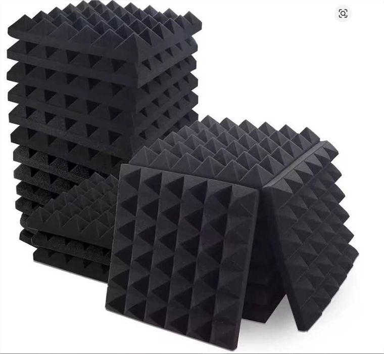24 бр. пирамидални акустични панели 30×30×5 см Акустична пяна