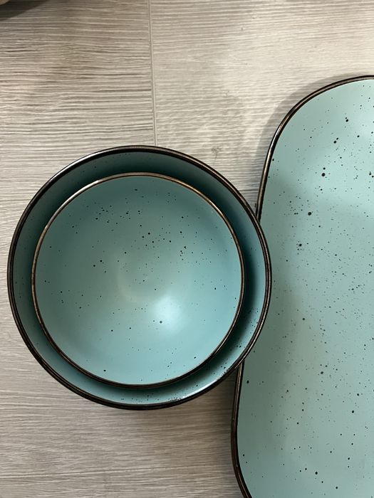 Сервис посуда набор голубого оттенка