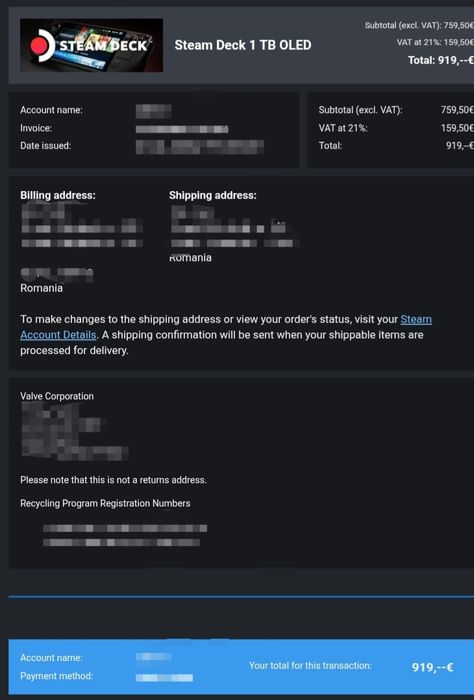 Steam Deck 1TB OLED NOU