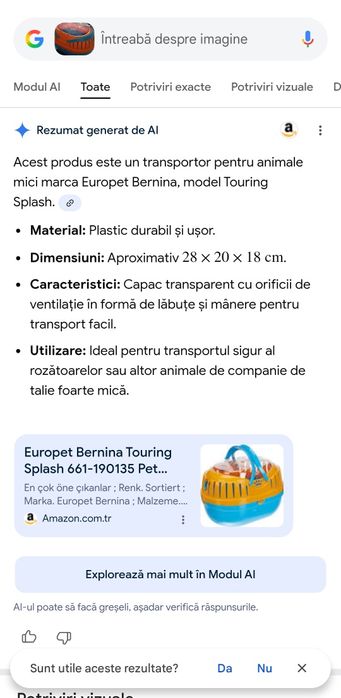 Cutie transport animale mici