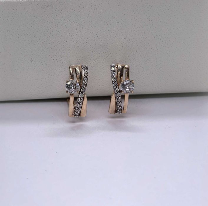 Серьги красное золото