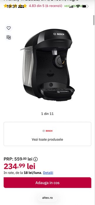 Vand Espressor de cafea Bosch