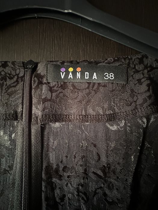 Rochie neagra cu buzunare si maneca trei sferturi, Vanda, nr 38